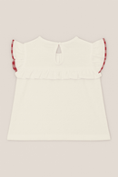 White Dobby Knit Blouse With Bow White Nawao.com