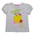 White Dolce Vita Placement Print T Shirt Nawao.com