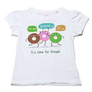 White Donut Placement Print T Shirt Nawao.com