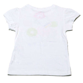 White Donut Placement Print T Shirt Nawao.com