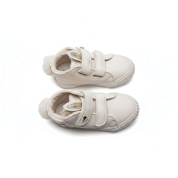 White Double Velcro Strap High Top White Nawao.com