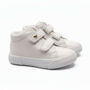 White Double Velcro Strap High Top White Nawao.com