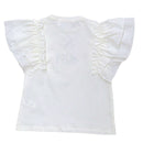 White Embellished Frill Sleeve Top White Nawao.com
