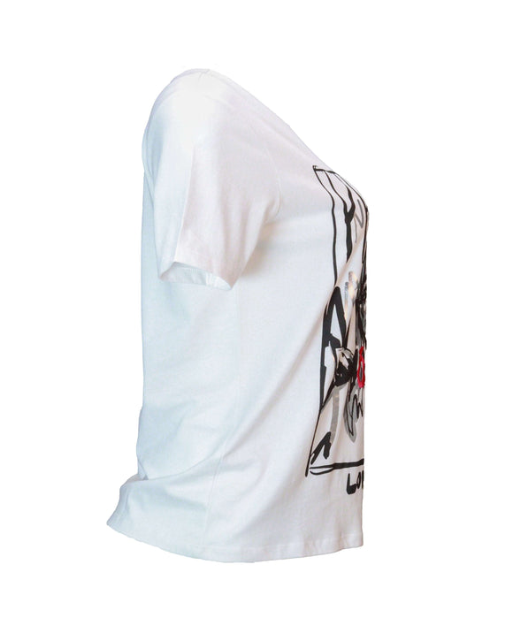 White Embellished T Nawao.com