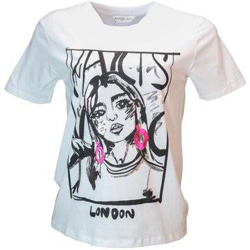 White Embellished T Nawao.com
