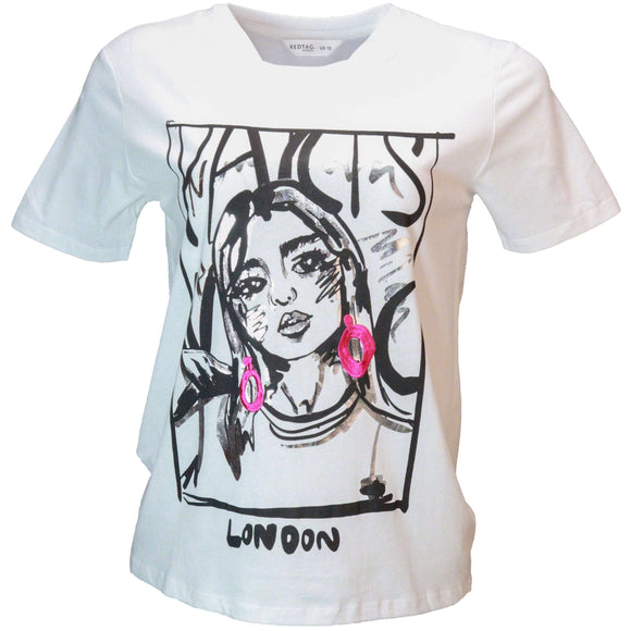 White Embellished T Nawao.com