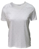 White Embellished T-Shirt Nawao.com