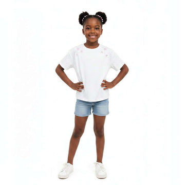 White Embellished Top White Nawao.com
