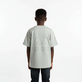 White Embossed Oversize Tee White Nawao.com