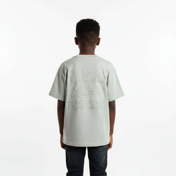 White Embossed Oversize Tee White Nawao.com