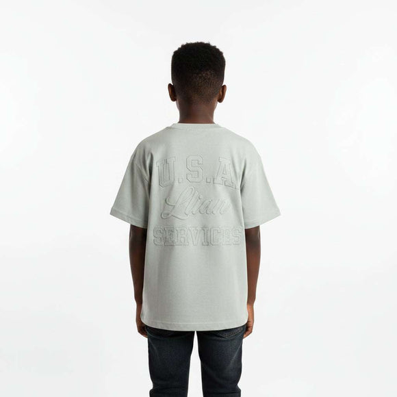 White Embossed Oversize Tee White Nawao.com