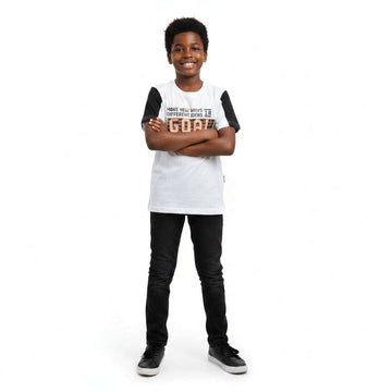 White Embossed Short Sleeve T Shirt White Nawao.com