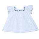 White Embroidered Yoke Blouse Nawao.com