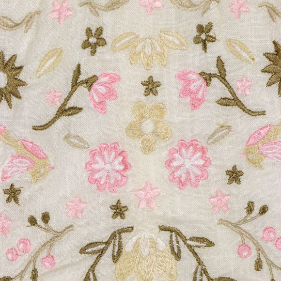 White Embroidered Yoke Flutter Sleeve Dress Nawao.com