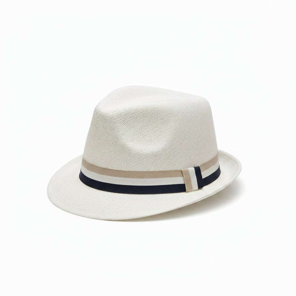 White Fedora Hats With Band Nawao.com