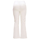 White Flare Leg Bottom Raw Edge Trouser Nawao.com