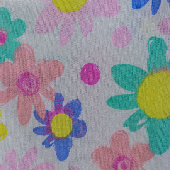 White Floral All Over Print T Shirt White Nawao.com