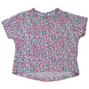 White Floral All Over Print T Shirt With Coral Tights Orange Nawao.com