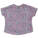 White Floral All Over Print T Shirt With Coral Tights Orange Nawao.com