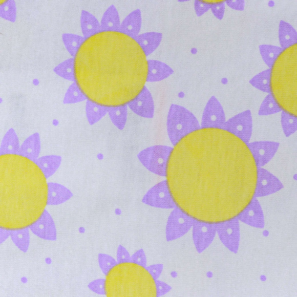 White Floral All Over Print T Shirt With Lilac Tights White Nawao.com