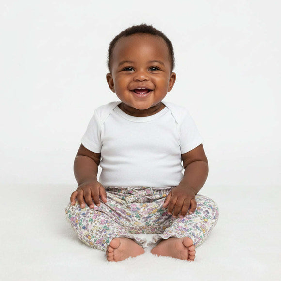 White Floral Aop Rib Legging White 3 6 Months Nawao.com