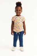 White Floral Aop T Shirt Nawao.com