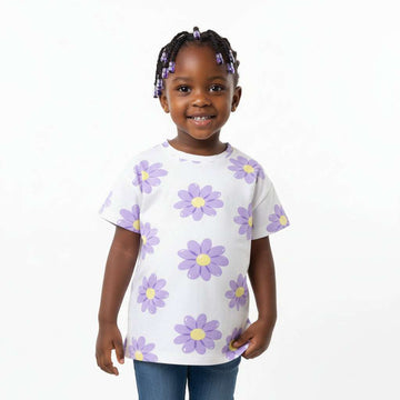 White Floral Aop T Shirt White Nawao.com