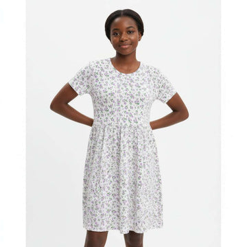 White Floral Knitted Dress Assorted Nawao.com