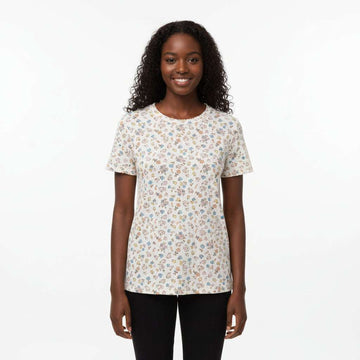White Floral Rib T Shirts Assorted Nawao.com