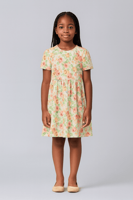 White Floral Scuba Dress Assorted Nawao.com