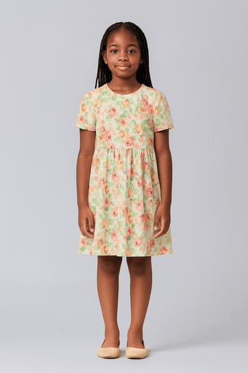 White Floral Scuba Dress Assorted Nawao.com