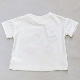 White Flower Aand Heart Patches T Shirt White Nawao.com
