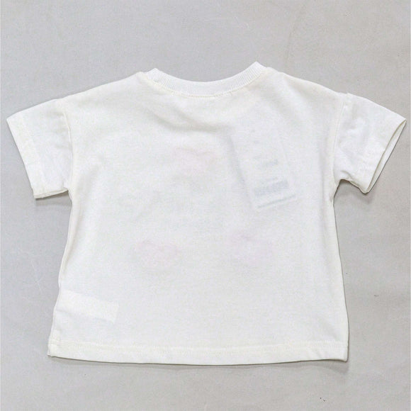 White Flower Aand Heart Patches T Shirt White Nawao.com