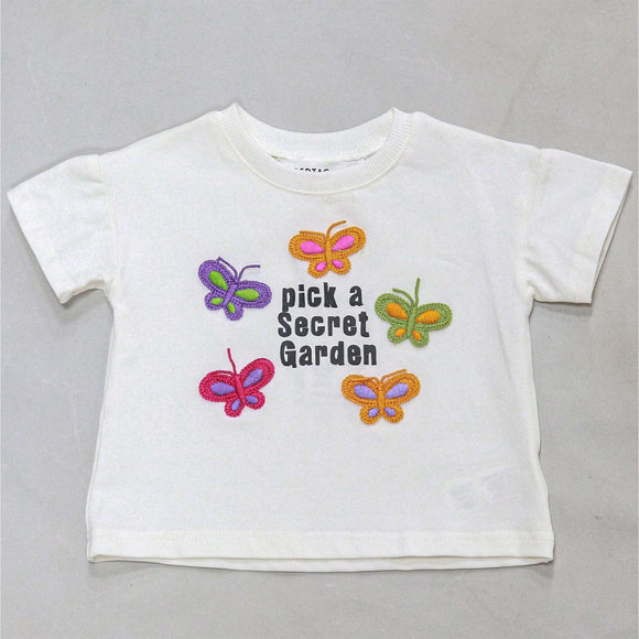 White Flower Aand Heart Patches T Shirt White Nawao.com