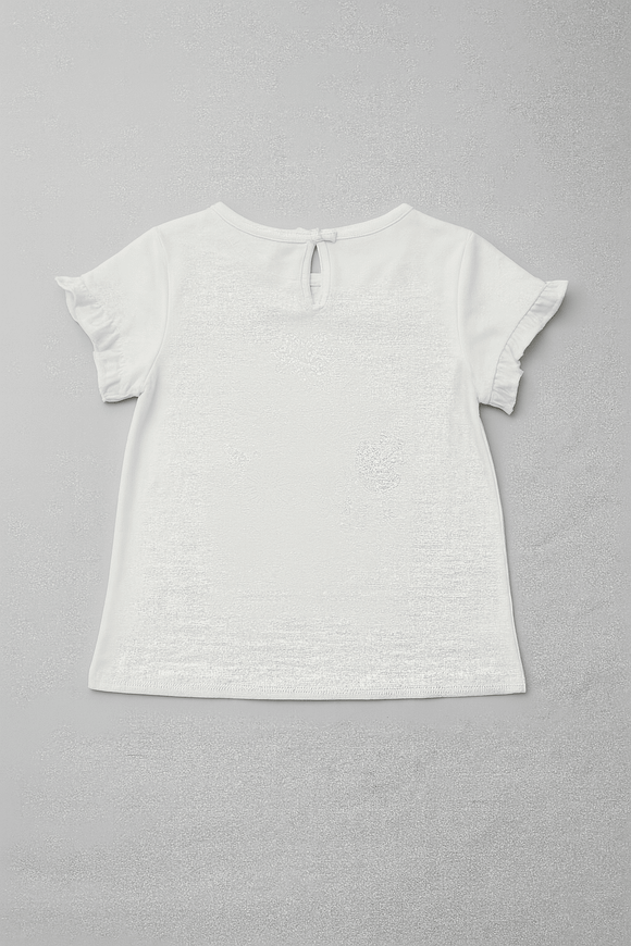 White Flower Artwork T Shirt White Nawao.com