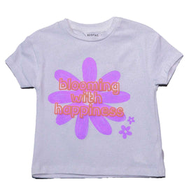 White Flower Print T Shirt Nawao.com
