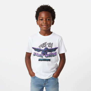 White Flying Dragon Minecraft Tee White Nawao.com