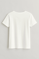 White Foil Printed T Shirt White Nawao.com