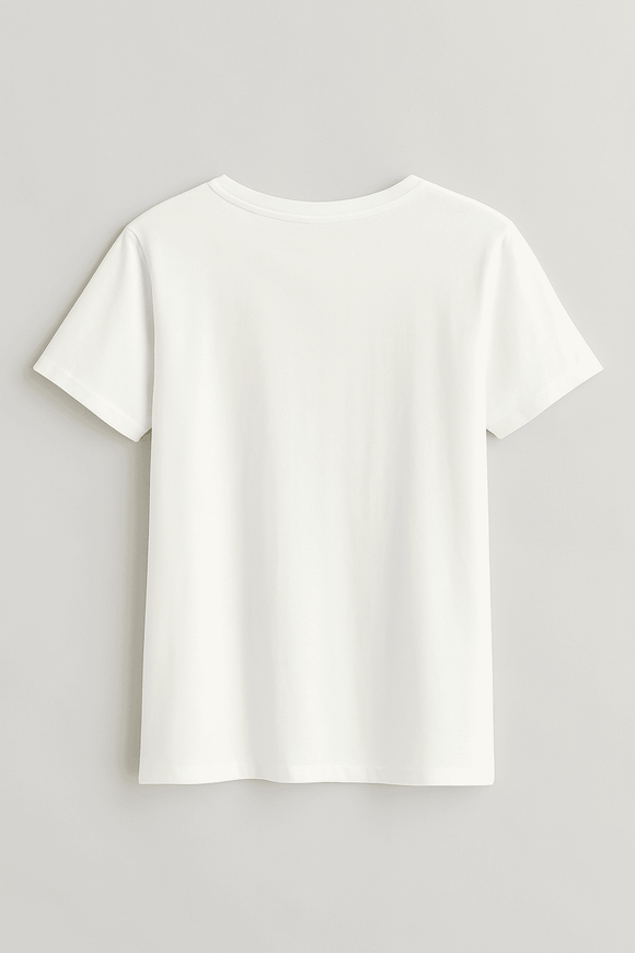 White Foil Printed T Shirt White Nawao.com