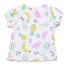 White Fruits All Over Print T Shirt White Nawao.com