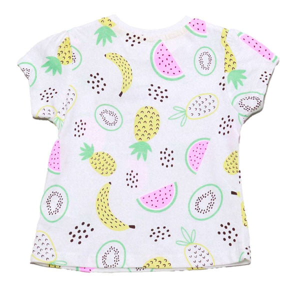 White Fruits All Over Print T Shirt White Nawao.com