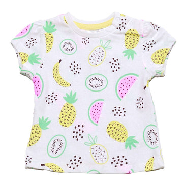 White Fruits All Over Print T Shirt White Nawao.com