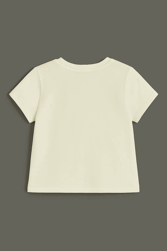 White Girls Placement Print With Sequins Boxy Nawao.com