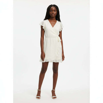 White Gold Chiffon Dobby Lurex Nawao.com