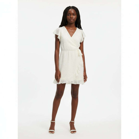 White Gold Chiffon Dobby Lurex Nawao.com
