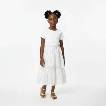 White Gold Lure Layered Skirts White Nawao.com