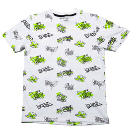 White Graffiti Aop Night Suit Nawao.com