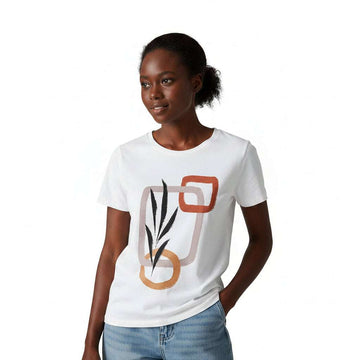 White Graphic T Shirt Nawao.com