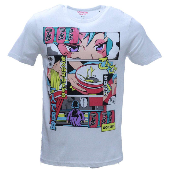 White Graphic T Shirt White Nawao.com