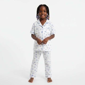 White Green Stripes Button Front Yummy Fabric Pajama Sets Assorted Nawao.com